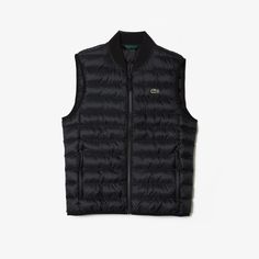 Men's Water-Repellent Puffer Vest - Men's Jackets & Coats - New In 2023 | Lacoste Mens Vest Jacket, Man Pad, Zip Collar, Vests Mens, Lacoste Men, Sleeveless Jacket, Quilted Vest, Jackets Online, Puffer Vest