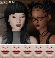 an animated image of two women with glasses and different makeup shades, each showing their own face