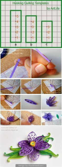 the instructions for how to make an origami flower with paper and glues