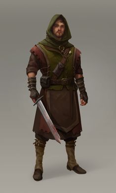 Rogue Character, Heroic Fantasy, Male Character, Dungeons And Dragons Characters, Dnd Art, Medieval Clothing, Traditional Games, Fantasy Armor, Fantasy Warrior