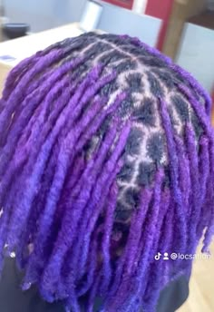 Purple ombre on fresh retwist locs Purple Ombre Locs, Dark Purple Locs, Fresh Retwist Locs, Purple Locs Black Women, Colors Locs, Dyed Dreadlocks, Purple Dreadlocks, Purple Locs, Colorful Locs