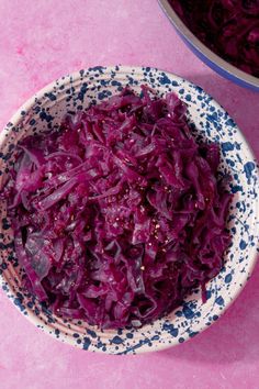 This braised red cabbage dish is an easy, flavorful side dish that the whole family will love. Made with apples, onions, and red cabbage, these three ingredients are cooked into the perfect sweet and tender medley for a cost-friendly weeknight meal side. This take on a classic winter dish will help beef up any meal for a more filling lunch or dinner. Red Cabbage Kimchi Recipe, Pickled Red Cabbage, Currant Jelly, Red Cabbage Salad