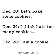 a white sign that says, dec 20 let's bake some cookies