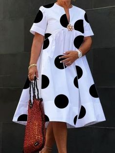 Nigeria Dress, Inexpensive Dresses, Summer Dressing, Polka Dot Maxi Dresses, Midi Sundress, Classy Dress Outfits