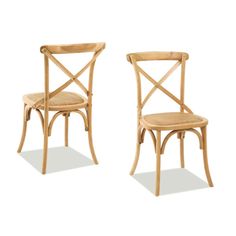 two chairs side by side, one with a cross - back and the other without