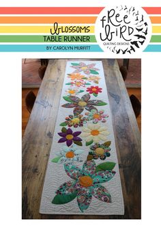 a table runner with flowers on it