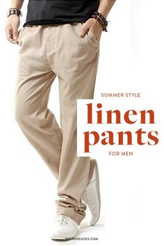 Linen is the perfect "classy yet casual" summer fabric. Strong, absorbent, and lightweight, linen is a summer staple that will instantly elevate your wardrobe. Keep reading for our favorite linen pants to check out this summer! #linen #linenpants #menslinenpants linen pants, linen pants outfit, linen pants outfit men, best linen pants, best linen pants for men, men's linen pants, best men's linen pants, linen pants for men, summer style Beige Linen Pants Outfit Men, Black Linen Pants Outfit Men, Check Pants Outfit Men, Men’s Linen Pants, Mens Linen Pants Outfit, Check Pants Outfit, Linen Clothes For Men, Style Linen Pants