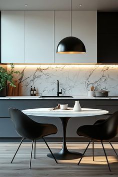 29 Scandinavian Apartment Kitchen Decor Ideas for Simplicity Massive Kitchen, Monochrome Kitchen, Scandinavian Apartment, Monochromatic Palette