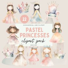 the twelve princesses clipart packs are available for use in your project or scrapbook