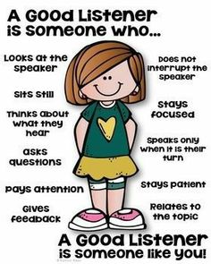 Active Listening Skills, Good Listening Skills, A Good Listener, Skills For Kids, Social Skills Lessons, Teaching Social Skills, Classroom Behavior, Active Listening, Classroom Rules