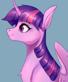 a pink and purple pony with horns on it's head