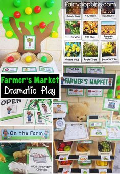 the farmer's market dramatic play is perfect for kids to learn about their farm life