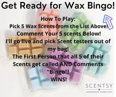 the words get ready for wax bingo are displayed