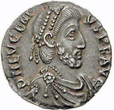 an ancient coin with a man's head on it