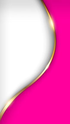 an abstract pink and white background with gold lines on the bottom right corner, as well as a curved golden edge