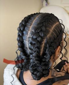 Faux Bun With Braiding Hair, Scalp Braids For Black Women, 2024 Hair Trends For Women, Butterfly Braids, 2024 Hair Trends, Cornrows Braids For Black Women, Two Braid Hairstyles, Love Butterfly, Pretty Braids