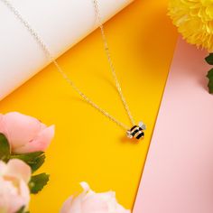 Adopt a Bee Necklace by The Project Honey Bees Queen Bee Necklace, Bee Jewellery, Honey Bee Hives, I Love Bees, Bee Jewelry, Bee Pendant, Gold Bee, Bee Necklace, Bee Charms