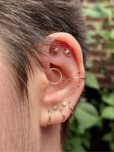 a person with ear piercings on their ears