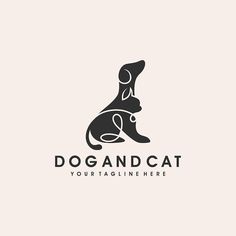 dog and cat logo design template