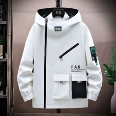 Suits Men Fashion, Men Tracksuit, Suits Men, Mens Jackets Casual, Windproof Jacket, Hooded Jacket Men, Casual Outerwear, Workwear Jacket, Loose Pullover