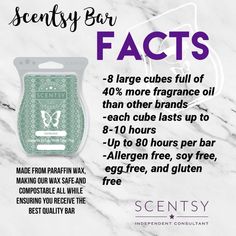 an ad for scenty bar soaps with the words, 8 large cubes full of