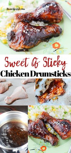 sweet and sticky chicken drumsticks on a plate