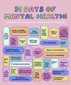 Mental Health Activity Ideas For Work, Mental Health Board Ideas, Mental Health Activity Ideas High School, Check Only What You Did This Year, Mental Health Activity Ideas, Mental Health Activity, Things Everyone Should Know