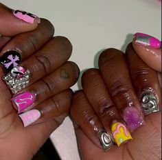 Blk Nails, Body Hygiene, Im Hungry, Acrylic Nails Designs, Dope Nail Designs, Acrylic Nails Coffin Pink, Bling Acrylic Nails, Short Acrylic Nails Designs, Short Acrylic