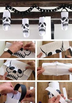 instructions to make a paper skull decoration