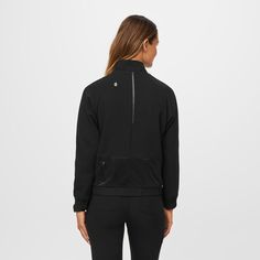 Women’s Sydney Scrub Jacket - Black · FIGS Vest Layering, Scrub Jackets, Lab Coats, Womens Workout Outfits, Sweaty Betty, London Fashion, Windbreaker Jacket, Outerwear Women, Active Wear For Women