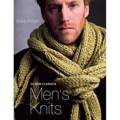 the cover of men's knits magazine features a man wearing a scarf and looking at the camera