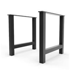 These black powder coated hand forged steel tube legs offer a sturdy and industrial look to any table top. Recycle your old desk or dining table or add a custom table top for truly unique furniture piece. These legs are designed for tables measuring between 24 and 30" deep. These legs are powder coated to a silky black finish and come with floor gliders and philips head #2 screws. Sold as a set of 2. For tables 24" and deeper - order 23" For tables 29" and deeper - order 28" Steel Dining Table Legs, Dinning Room Furniture, Custom Table Top, Community Table, Steel Dining Table, Unique Furniture Pieces, Furniture Logo, Live Edge Dining Table, Reclaimed Furniture