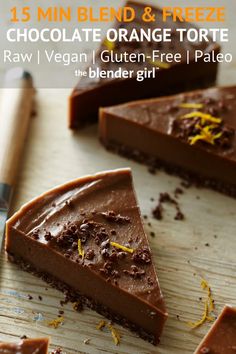 chocolate orange torte with text overlay