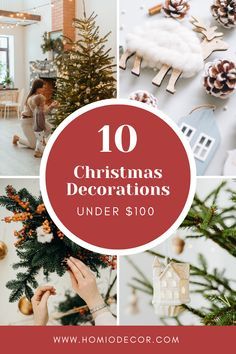 christmas decorations under $ 10 with text overlay