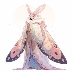 an anime character dressed as a fairy with wings