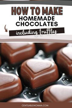 chocolates on top of a keyboard with the words how to make homemade chocolates including truffles