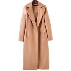 SheIn(sheinside) Khaki Lapel Neck Pocket Long Coat ($41) ❤ liked on Polyvore featuring outerwear, coats, jackets, khaki, red coat, pocket coat, lapel collar coat, long red coat and long length coats Long Coat Korean Style, Long Khaki Coat, Long Red Coat, Coat Korean Style, Korean Style Winter, Red Long Coat, Lapel Collar Coat, Coat Korean, Khaki Coat