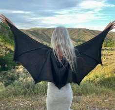 Bat Wings Shawl, Knit With Natural, Un-dyed Alpaca or Organic Merino Wool-made to Order - Etsy Crochet Bat Costume, Bat Shawl Crochet, Bat Costume Women's, Witch Shawl, Bat Wing Cape, Witch Hat Crochet Pattern, Halloween Bat Costume, Bat Wing Dress, Diy Witch Hat