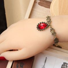 Include:?Bracelet Product Code:?LIN01243 Color:?Red Gender:?Female Materials:?Bronze Alloy Accessories,Resin Drill Notice:?Other Accessories Are Not Included Length:?13cm Trend:?Fashion Retro Palace Gem Female Fashion Handmade Bracelet The length of the bracelet is about 13cm, behind it is the button and adjustment chain. Tight can be adjusted to 15CM, loose can be adjusted to 20CM. Hand-made, there are errors. Oc Features, Vintage Palace, Trend Fashion, Love Spells, Handmade Bracelet, Female Fashion, Handmade Bracelets, Red Color, Gender Female