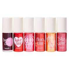 Rose, mango, fiery-red—whatever tint color you're craving, Benefit Cosmetics has an option for you. These long-wearing tints have non-drying formulas that apply and build easily and feel comfortable on lips and cheeks. Apply one coat with the precise, doe-foot applicator for a sheer hint of tint or layer for more vibrant color that lasts all day. The formula is also smudge-, transfer-, and kiss-proof. Product ingredient listings are updated periodically. Before using a Benefit Product, please re Benefit Cosmetics Blush, Blush Tint, Preppy Makeup, Lip Blush, Sephora Skin Care, Makeup List, Blush On Cheeks, Cheek Stain, Perfect Skin Care Routine