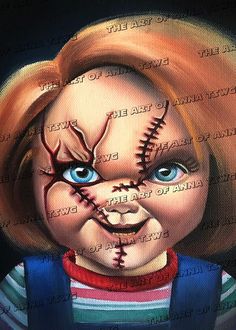 Glam Chucky Makeup, Chucky Makeup Female Glam, Chucky Painted Pumpkin, Chuckie Makeup Female, Diy Chucky Costume Kids, Chucky Makeup For Kids, Chucky Makeup For Men, Chuckie Makeup