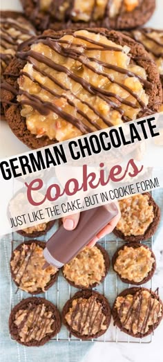 german chocolate cookies are like the cake, but in cookie form