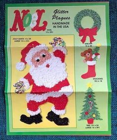 an advertisement for christmas decorations with santa clause