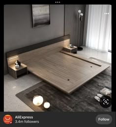 an image of a modern bedroom setting on the app store's webpage for interior design