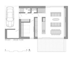 the floor plan for a house with two cars parked in it