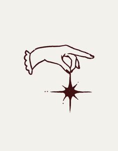 a drawing of a hand reaching for a star