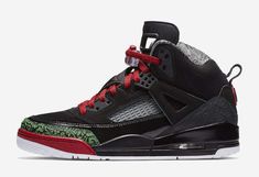 Nike Air Jordan Spiz'ike Black Red Green size 16. Release Year: 2017. SKU: 315371-026. Color: Black-Green-Red. 100% Authentic! New in Box! Free Shipping! Outfits With Air Jordans, Jordan Spizike, Jordan 4s, Sneaker Magazine, Buy Jordans, Stadium Goods, Air Jordan Shoes, Sneakers Men Fashion, Nike Jordan