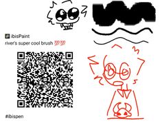 a qr code is shown next to an image of a cartoon character with eyes and nose