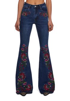 base|blue Current Mood Clothing, Current Mood, Embroidered Jeans, Flared Jeans, Dolls Kill, Exclusive Collection, Flare Jeans, Streetwear Fashion, Online Boutique