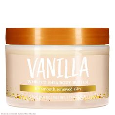 Whip your skin's hydration back into shape without the heavy feeling of traditional body butters with our Tree Hut Vanilla Whipped Shea Body Butter! Made with Shea Butter, Vanilla, and Colloidal Gold, this lightweight body butter absorbs quickly into skin with a non-greasy feel. The thoughtful ingredients work together to provide long-lasting hydration, leaving skin feeling soft, smooth, and glowing. Plus, our Vanilla Whipped Shea Body Butter is lightly scented with notes of smooth vanilla, warm sandalwood, and coconut cream. Tree Hut Whipped Shea Body Butters are alcohol-free, formaldehyde-free, gluten-free, paraben-free, sulfate-free, and vegan. After showering or bathing, or anytime you want to hydrate and refresh skin, apply to dry skin and massage thoroughly. Scent: Jasmine, Vanilla S Tree Hut Vanilla, Whipped Shea Body Butter, Vanilla Body Butter, Vanilla Smell, Sugar Body, Sugar Body Scrub, Tree Hut, Whipped Body Butter